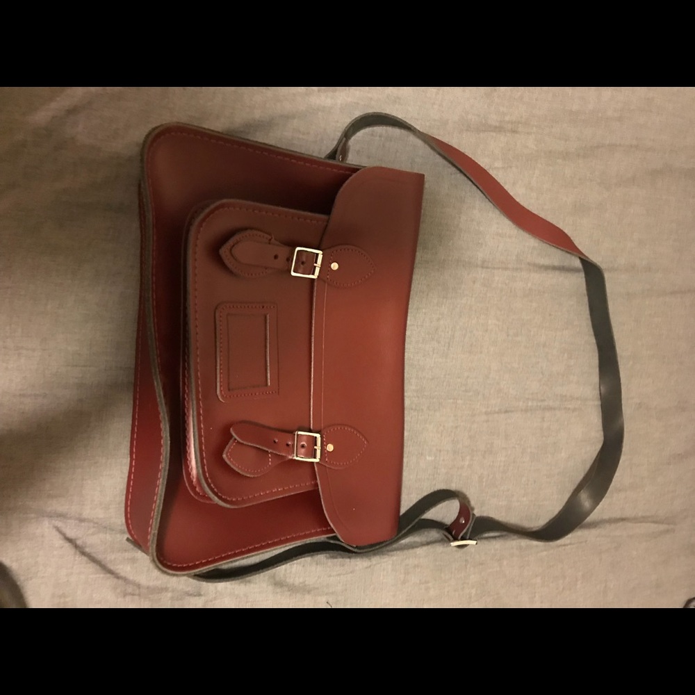 Dark red leather bag